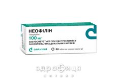 Неофiлiн табл. пролонг. дiї 100 мг контурн. чарунк. уп. №50 Бронхолітик