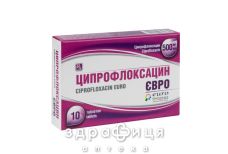 ЦИПРОФЛОКСАЦИН ЕВРО ТАБ П/О 500МГ №10 антибиотики