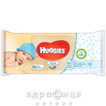 Салфетки влаж дет Huggies (Хаггис) pure №56х3