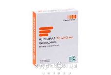 Алмiрал р-н для ін'єкцій 75 мг ампули 3 мл №5