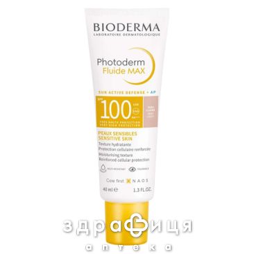 Bioderma фотодерм флюиїд max spf100 дуже світлий 40мл