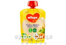 Детское питание milupa пюре фрукт яблоко/банан/просо/рожь с 6мес 80г