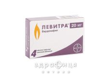 Левiтра табл. в/о 20 мг блiстер №4 таблетки для потенції