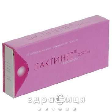 Лактинет таблетки п/о 0,075мг №28 противозачаточные препараты