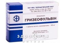 Гризеофульвiн табл. 125 мг №40 - протигрибкові