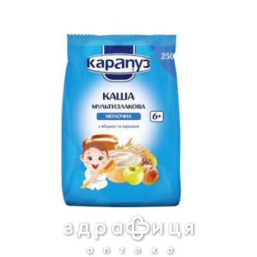 Карапуз каша мультизлак ябл/перс молоч быстр б/варки с 4 мес 250г