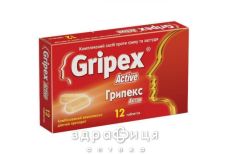 Грипекс актив таб №12 таблетки от температуры жаропонижающие 
