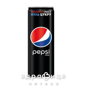 Напиток pepsi max black б/кал с подсл сильногаз ж/б sleek 0,33л п