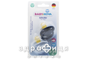 Baby nova 23500/2 пустышка латекс круг моно голуб/синяя №2