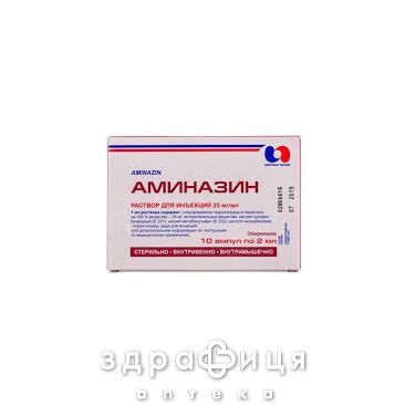 Амiназин р-н д/iн. 25 мг/мл амп. 2 мл №10 заспокійливі таблетки