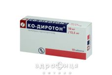 Ко-диротон табл. 10 мг + 12,5 мг №10 - таблетки від підвищеного тиску (гіпертонії)