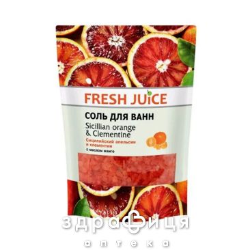 Fresh juice соль д/ванн sicilian orange clementine дой-пак 500мл