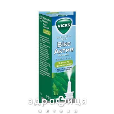 Вiкс актив синекс спрей назал 0,5 мг/мл по 15 мл у фл зi спрей-насос №1 - спрей для носу, краплі від нежитю