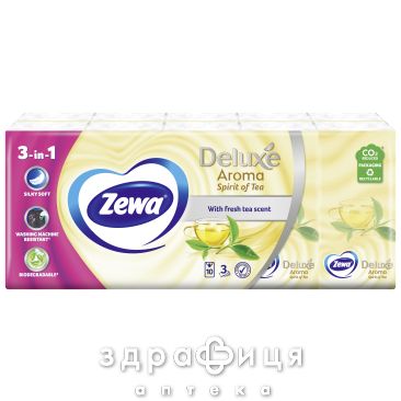 Платочки носовыe zewa deluxe парфум №10х10