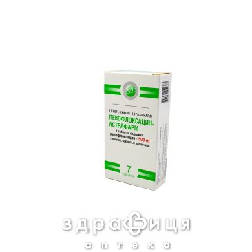 Левофлоксацин-астрафарм таблетки в/о 500мг №7 антибіотики