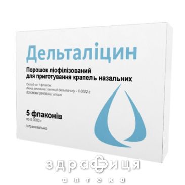 Дельталицин пор лиоф д/п назал кап 0,0003г амп №5 противотромбозные 
