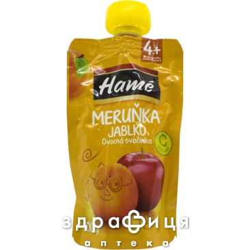 Детское питание hame яблоко/абрикос пауч 100г