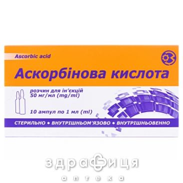 Аскорбиновая к-та р-р д/ин 5% 1мл №10 витамин с