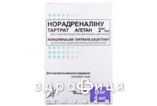 НОРАДРЕНАЛИНА ТАРТРАТ АГЕТАН КОНЦ Д/Р-РА Д/ИНФ Б/СУЛФИТ 2МГ/МЛ 4МЛ №10 |