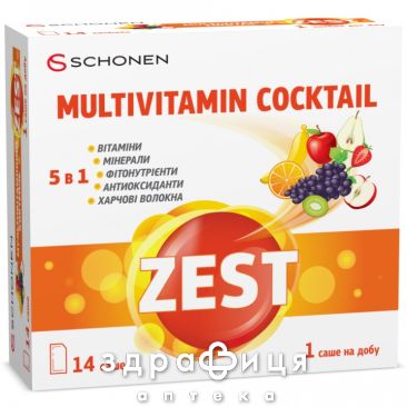Zest (Зест) мультивитамин коктейль саше №14 мультивитамины