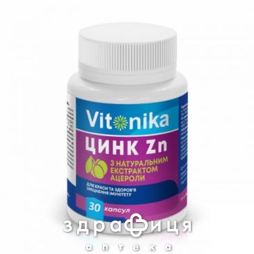 БАД VITONIKA ЦИНК КАПС №30 цинк, селен, калий