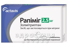 Рапiмiг таблетки дисперг. 2,5 мг №2 таблетки від головного болю