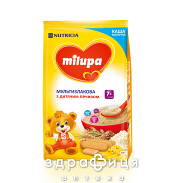 Milupa каша молочна мультизлак з печивом 210г - 2