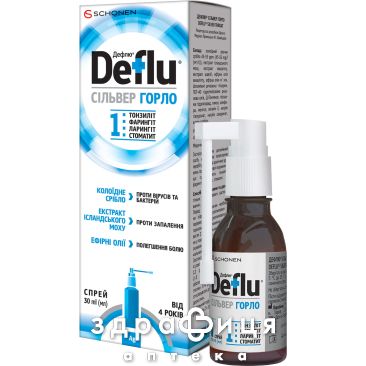 Дефлю сильвер спрей д/горла 30мл лекарство от горла