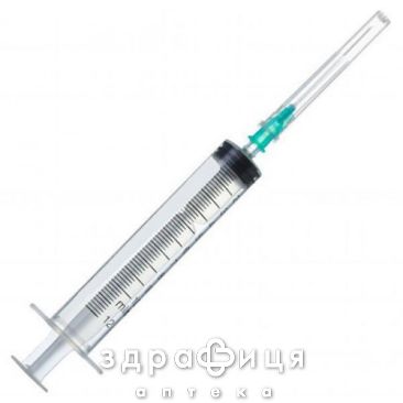 Шприц iн'єкц однор луєр 2-х комп 5мл з голкою