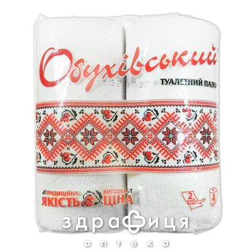 Папiр туалетний обухiв бiлий 2х шаровий №4