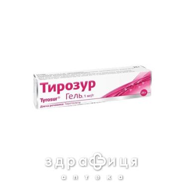 Тирозур гель д/наруж прим туба 25г мазь для заживления ран