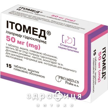 ИТОМЕД таблетки П/О 50МГ №15 таблетки от тошноты противорвотные препараты