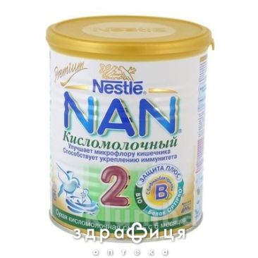 Nestle NAN сумiш кисломол з бiфiдобак №2 з 6 мiс 400г 1000010