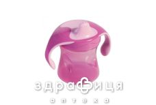 Baby nova 34119/1 чашка с ручками учебная розов 220мл