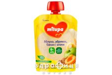 Детское питание milupa пюре фрукт яблоко/банан/просо/рожь с 6мес 80г