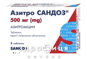 Азитро сандоз таб в/о 500мг №3 антибіотики