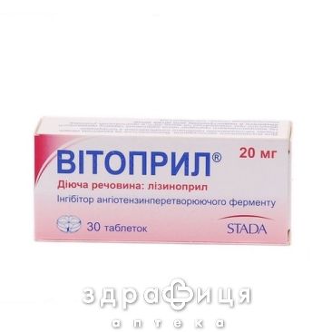 Витоприл таб 20мг №30 таблетки от давления