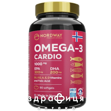 Nordway cardio омега-3 капс 1000мг №90