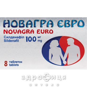 Новагра Евро таблетки п/о 100мг №8 таблетки для потенции