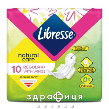 Прокладки жiночi гiгiєнiчнi libresse natural care ultra normal №10 Гігієнічні прокладки