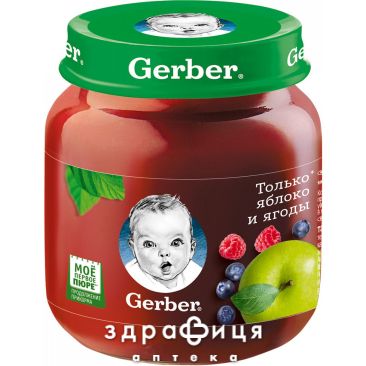 Gerber (Гербер) пюре яблоко с лесными ягодами с 5 мес 130г 1227216
