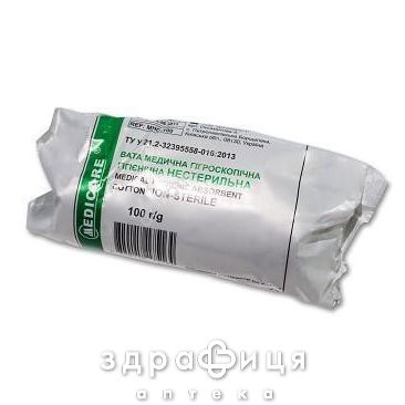 Вата мед гигиен н/ст ролик 100г