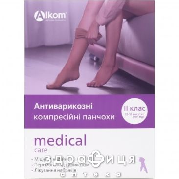 Чулки 00202 антивар компр II (23-32) открыт мысок р3 беж