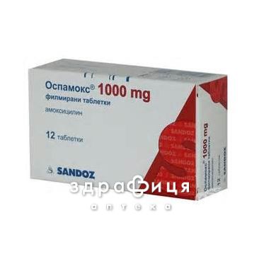 Оспамокс таблетки п/о 1000мг №12 антибиотики