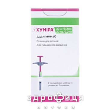 Хумира р-р д/ин 20мг/0,2мл 0,2мл шприц с салф №2 Иммунодепрессанты
