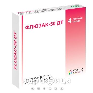 Флюзак-50 дт табл. дисперг. 50 мг №4 протигрибковий засіб