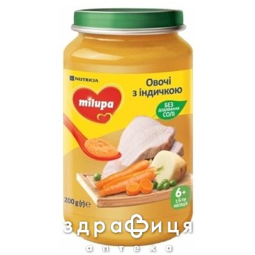 Milupa пюре овоч індичка з 4міс 200г