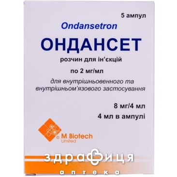 ОНДАНСЕТ Р-Р Д/ИН 2МГ/МЛ 4МЛ №5 /N/ | таблетки от тошноты противорвотные препараты