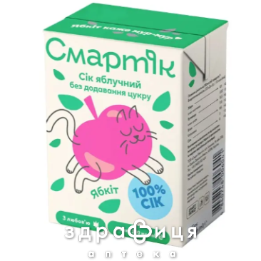 Дит/харч смартік сік яблучний відновл оствітл пастериз 200мл
