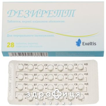 Дезиретт таблетки в/о 0,075мг №28 протизаплідні препарати